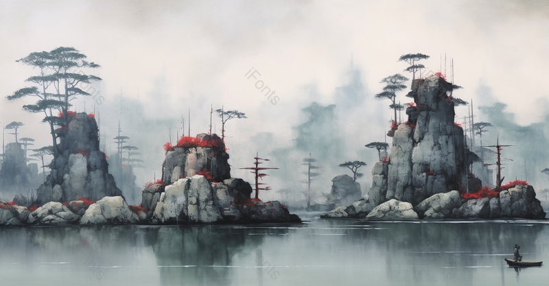 中国风质感山水画油画风景艺术水墨插画,插画/手绘图,插画/手绘图库,插画/手绘图下载,插画/手绘